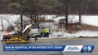 Vermont man seriously injured in I-89 crash