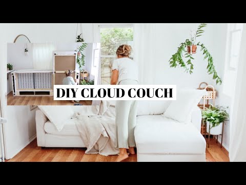 Part of a video titled DIY COUCH COVER (no sew, super easy slipcover) - YouTube