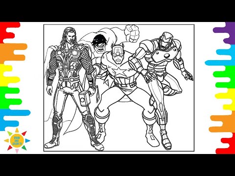 AVENGERS Coloring Page|Thor Capian America Hulk Iron Man Coloring | Jim Yosef & EMM - Shudder