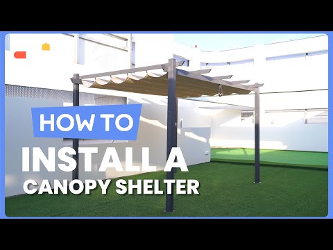 How to Install the Outdoor Aluminum Retractable Pergola Canopy Shelter | NP10911 #costway #howto