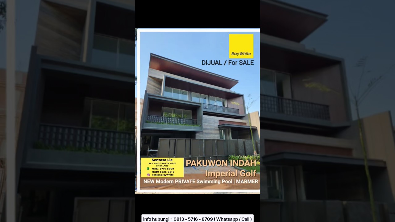 Dijual Rumah Baru Pakuwon Indah Imperial Golf - New Private Swimming Pool - Facade Marmer - Premium Quality Dekat Graha Famili, Bukit Darmo Golf, Pakuwon Mall, Citraland - Surat SHM
