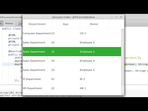 JavaFx JFoenix Tutorial #15 : JFXTreeTableView for Material Design TreeTables