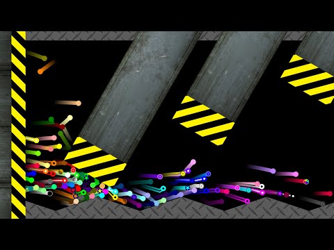 Shutter Crush 10 - 100 Marbles - Survival Marble Race in Algodoo