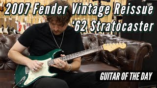Video thumbnail for Guitar of the Day: 2007 Fender Vintage Reissue 1962 Stratocaster Sherwood Green by Normans Rare Guitars