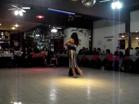  Octavio Fernandez  and  Luna Palacios  are  dancing  to  the  milonga  "  Estampa De Varon  "