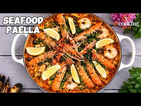 How to Build a Seafood Paella with Monkfish, Squid, Langoustine & Prawns in 25 Minutes