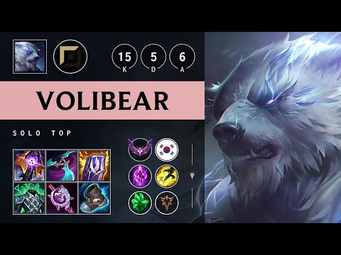 Volibear Top vs Zac: Triple Kill, Dominating - KR Master Patch 14.19