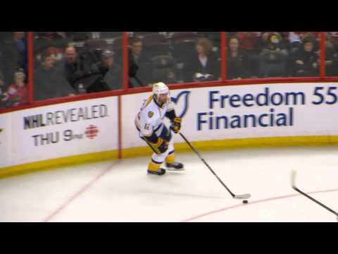 Mike Fisher during pre-game warm-up at the Predators @ Senators hockey game