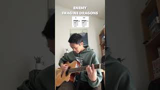 Imagine Dragons x J.I.D - Enemy (YU Easy Guitar Tutorial) #Shorts