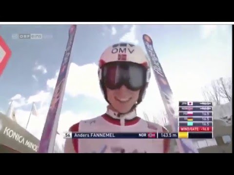 Anders Fannemel Sapporo 2016 New Hill Record 143.5m !!!