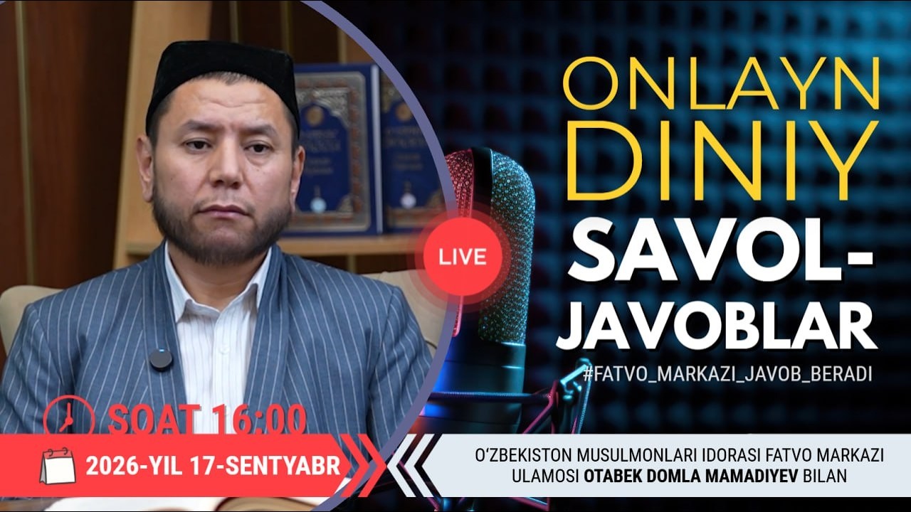ONLAYN DINIY SAVOL-JAVOBLAR 54-SON 17.09.2026