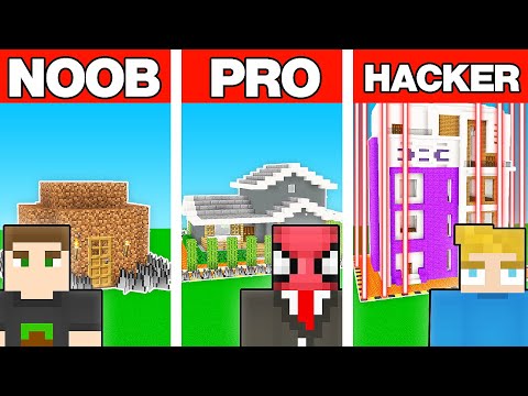 NOOB VS PRO VS HACKER EN GÜVENLİ EV YAPI KAPIŞMASI - Minecraft