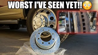 HOW TO CHANGE FRONT BRAKE ROTORS & PADS RAM 3500 DRW