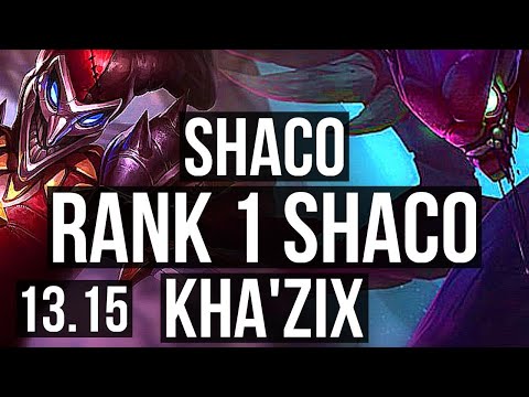 SHACO vs KHA'ZIX (JNG) | Rank 1 Shaco, 8/0/4, 66% winrate, Legendary | NA Challenger | 13.15