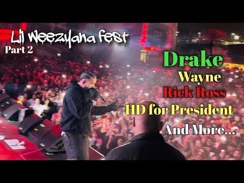 Backstage @Lil Weezyana Fest in (4k) part 2. Drake, Mac, Tunechi, Rick Ross, and Ye Live!