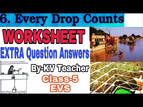 WORKSHEET / Every Drop Counts/ Class-5 EVS NCERT Chapter 6 Extra important Questions by KV Teacher
