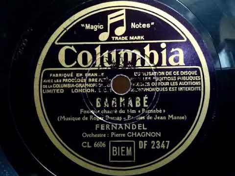 Fernandel  ♪Barnabe♪ 1938年 78rpm record , HMV 102 phonograph