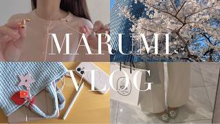 vlog.｜東京ひとり暮らしフリーランスの日常｜購入品紹介｜newアクセサリー、コスメ、Dyptique、手帳｜ランチ・ショッピング・美容しながら桜も楽しむ春の平日4日間🌸