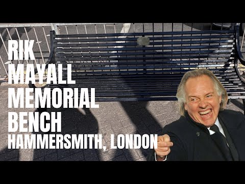 Comedy Legend Rik Mayall Memorial Bench, Hammersmith, London England. 