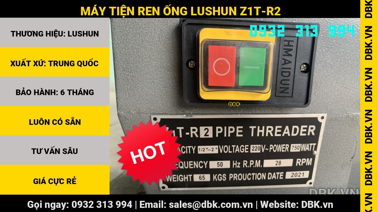 Video Máy tiện ren ống Lushun Z1T-R2 - Máy tiện ren ống Lushun Z1T-R2