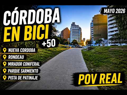 Córdoba en bici +50 nueva cordoba  parque sarmiento mirador coniferal pista patinaje mayo 2026