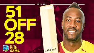 Dre Russ POWER HITTING | 51 off 28 Every Ball | West Indies v Australia