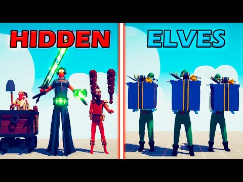 NEW HIDDEN UNITS vs PRESENT ELF TEAM - Totally Accurate Battle Simulator | TABS