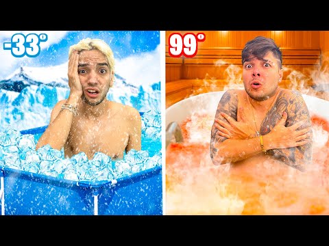 COLD POOL vs HOT JACUZZI EXTREME CHALLENGE !!