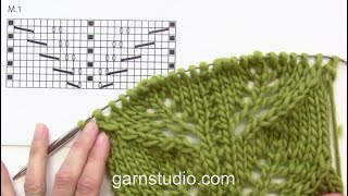 How to knit the lace pattern in DROPS 139-3 and 139-4