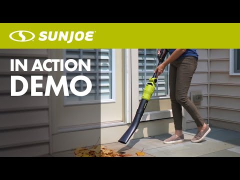 Sun Joe 24V-TBP-LTE 2-in-1 Handheld + Pole Leaf Blower Kit with Battery + Charger - In Action Demo