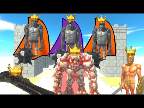 SUPER SHATTERILLA BROTHERS VS KING GOLEM + ACHILLES + MACHIMOSAURUS + INFERNALS + A  HUMANS + REPTIL