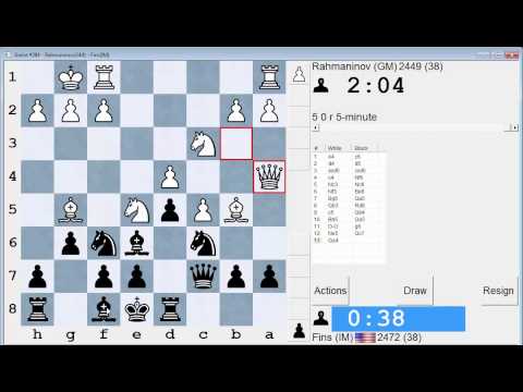 Blitz Chess #22: GM Rahmaninov vs. IM Bartholomew (Caro-Kann - Panov-Botvinnik Variation)