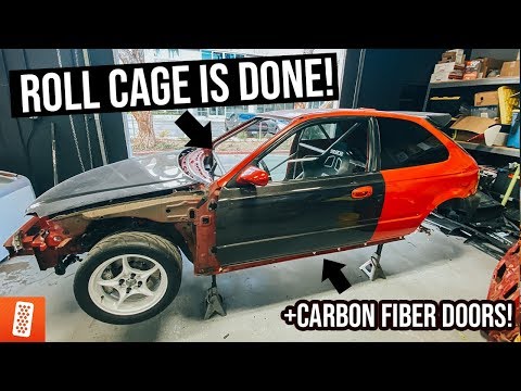 (Rear Wheel Drive) K20 Honda Civic Hatchback is BACK with a Roll Cage & Carbon Fiber Doors!