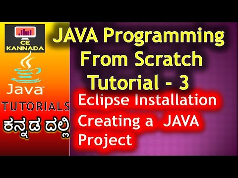Eclipse Installation And Creating A Java Project Java Programming In Kannada Tutorial 3
