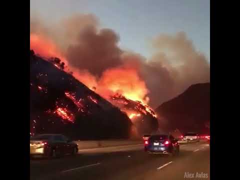 Footage shows a massive fire