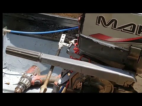 DIY Jon boat steering, Easy stick steer setup using easy to find parts!