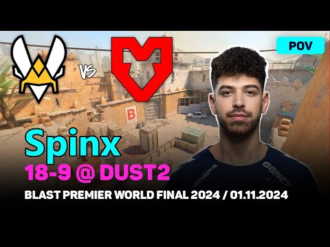 CS2 POV Vitality Spinx (18/9) vs MOUZ (dust2) @ BLAST Premier World Final 2024 | Nov 1, 2024
