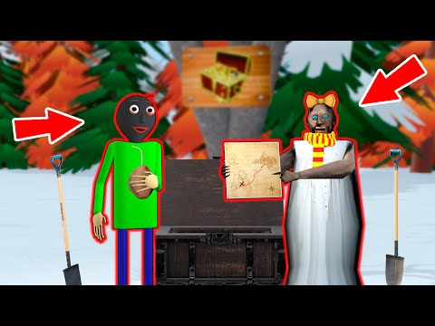 Granny vs Baldi vs Grandpa vs Treasure map - funny horror school animation (p.99)