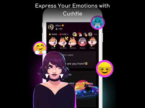 Cuddle is where you can voice chat with a random stranger. 🎮🥺🥐😠😉💜