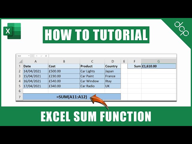 Learn How to Effectively Use the SUM Function in Microsoft Excel 2021 ...