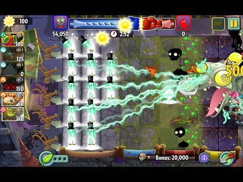 Pvz 2. Get 2M score in Arena Fight with low level plants