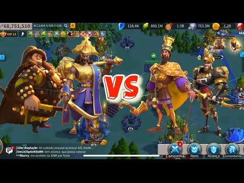 Chandragupta/Genghis Khan vs Ciro/Edward - no equip - Rise of Kingdoms RoK