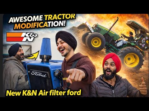 New K&N Air Filter Ford Modification | Modified John Deere Tractor 🔥