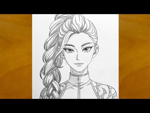 Anime Sketch || How to Draw Rumi from KPOP Demon Hunters || Easy Anime Drawing for Beginners