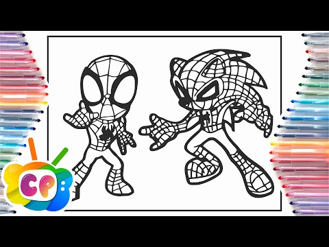Spidey and Super spider Sonic coloring page/Sonic coloring pages/Elektronomia&JJD -Free[NCS Release]