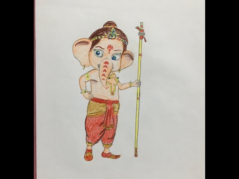 How to draw Ganapathi easily// Ganapathi drawing & Colouring //