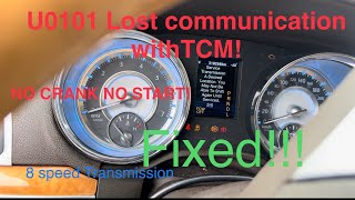 No Crank No Start! U0101 FIX! Lost Communication with TCM Chrysler 300 8 speed transmission Dodge