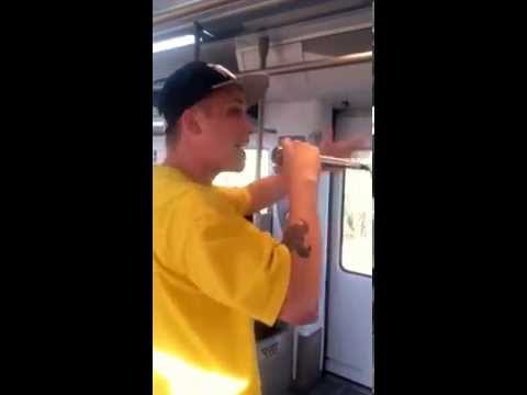 Spanish rapper on train