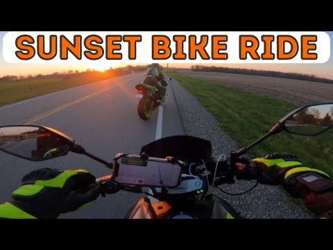 Sunset Bike Ride - Kawasaki Ninja & Yamha Mt 07 - 4K