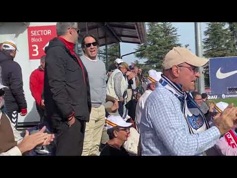 La afición celebra los goles del Rayo Majadahonda al Tenerife: apoteósica despedida